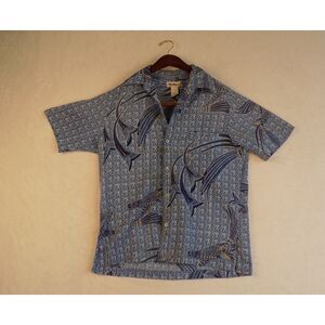 Vintage Tori Richard Abstract Geometric Floral Motif Button Up Shirt USA Size S